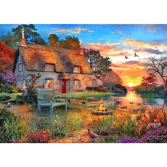 Rural House - Full Round Drill Diamond Painting 70*50CM