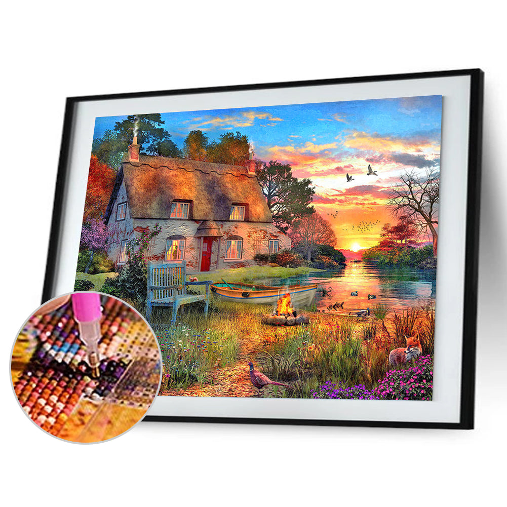 Rural House - Full Round Drill Diamond Painting 70*50CM