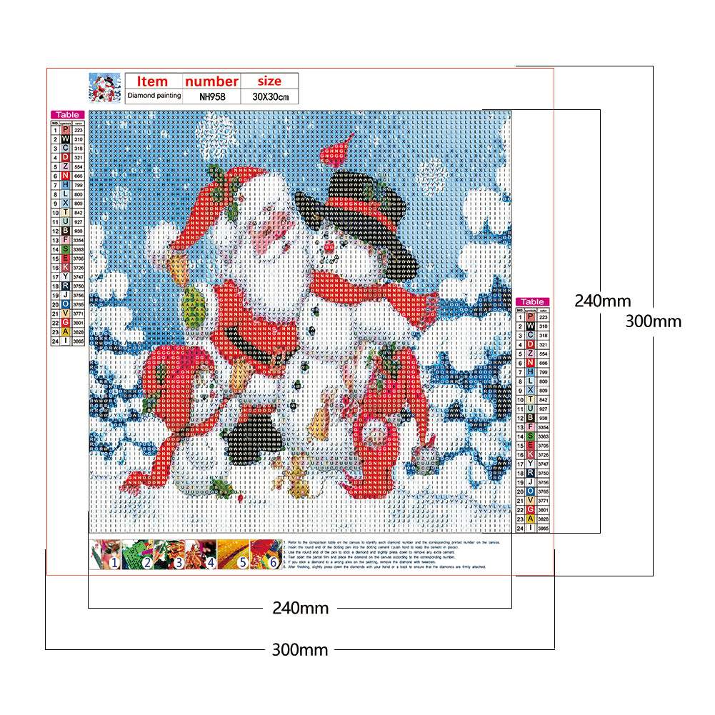 Cute Santa - Full Round Drill Diamond Painting 30*30CM