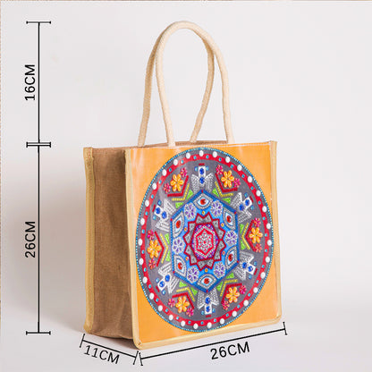 5D Diamond Painting Linen Bags DIY Drill Handbag Reusable Eco Shopping Tote