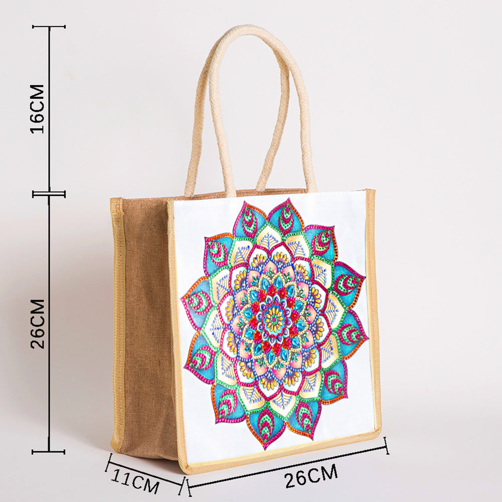 5D Diamond Painting Linen Bags DIY Drill Handbag Reusable Eco Shopping Tote