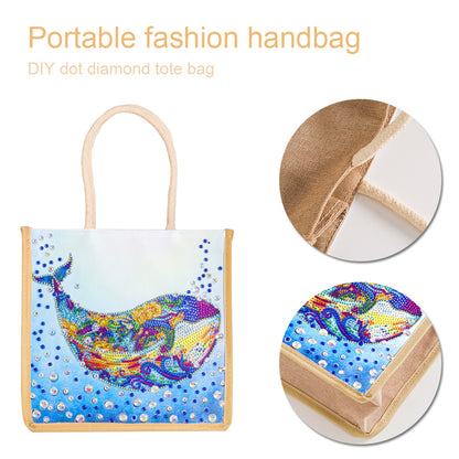 5D Diamond Painting Linen Bags DIY Drill Handbag Reusable Eco Shopping Tote