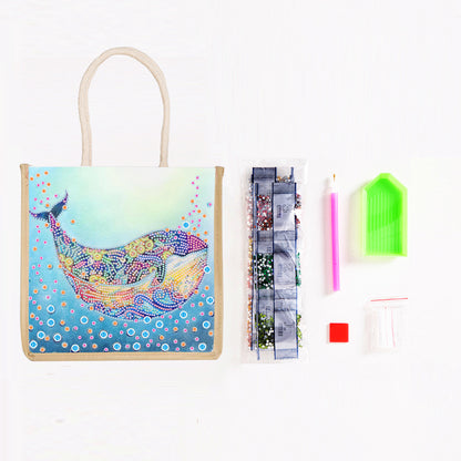 5D Diamond Painting Linen Bags DIY Drill Handbag Reusable Eco Shopping Tote