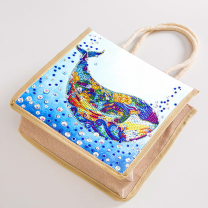 5D Diamond Painting Linen Bags DIY Drill Handbag Reusable Eco Shopping Tote