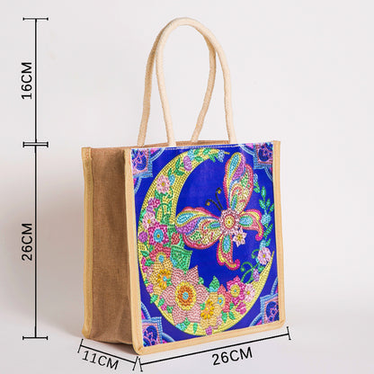 5D Diamond Painting Linen Bags DIY Drill Handbag Reusable Eco Shopping Tote