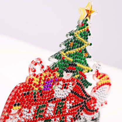 Christmas Diamond Drawing Desktop Mini Rhinestone Picture Mosaic Figurines