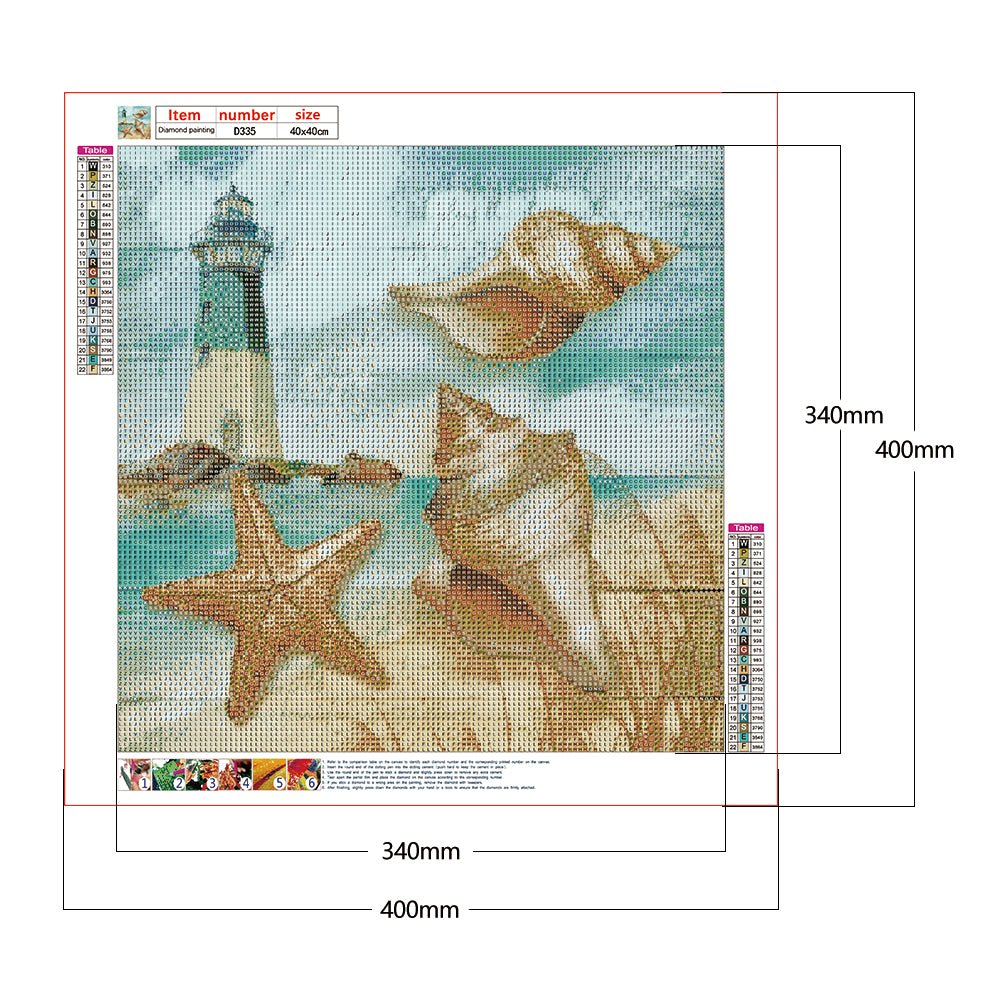 Beach - Full Round Drill Diamond Painting 40*40CM