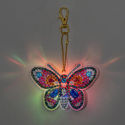 Animal 5D Diamond Painting Keychain Slap Luminous DIY Bag Decoration Gifts