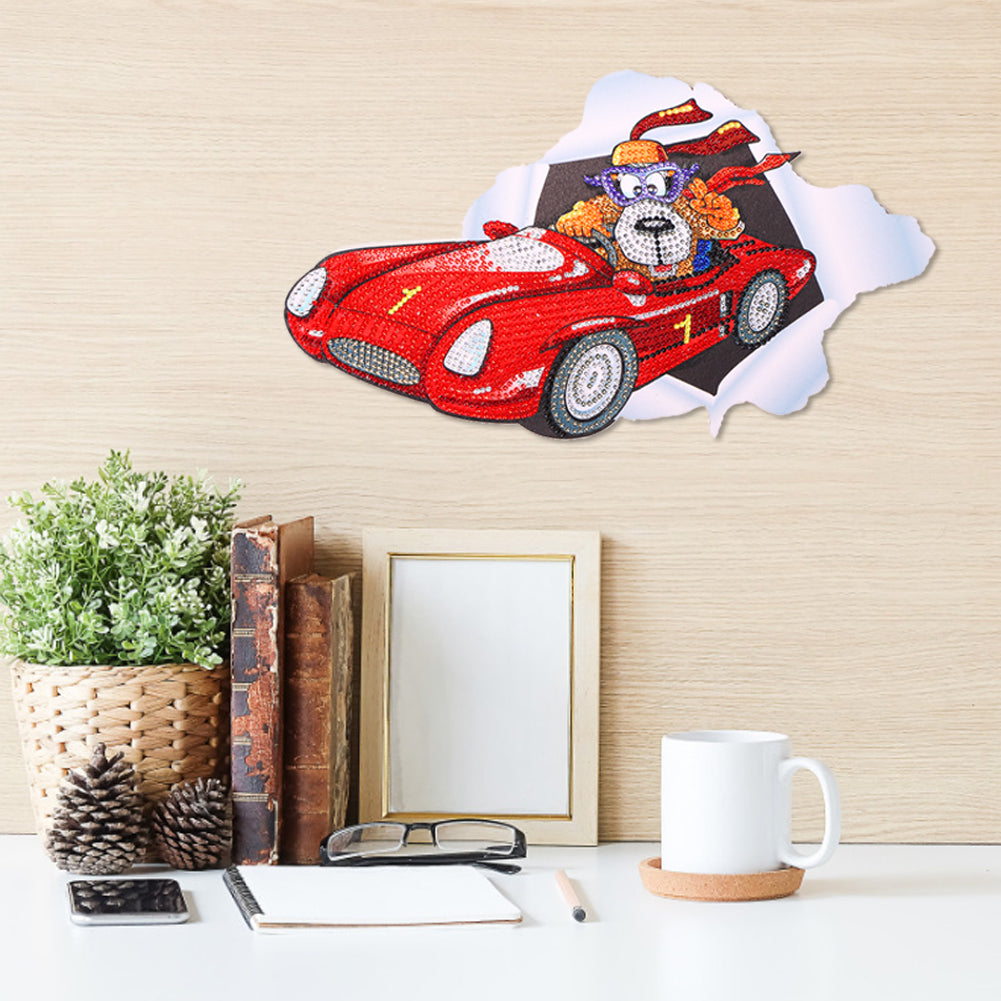 DIY Diamond Painting Handmade Car Monkey Rhinestone Pictures Wall Sticker