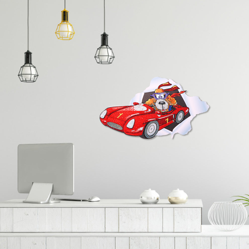 DIY Diamond Painting Handmade Car Monkey Rhinestone Pictures Wall Sticker