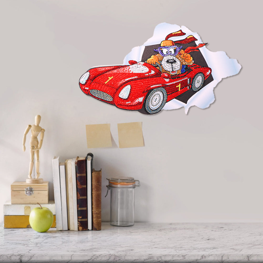 DIY Diamond Painting Handmade Car Monkey Rhinestone Pictures Wall Sticker