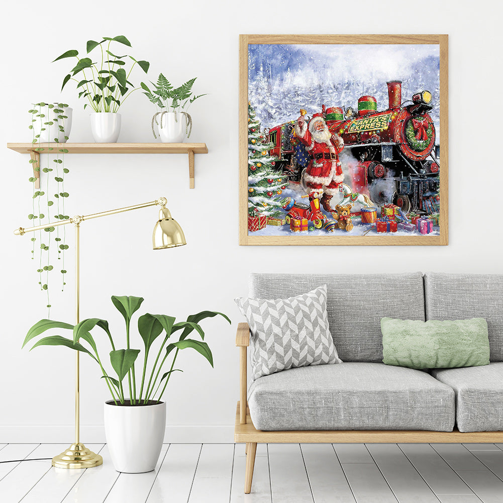 Santa Train - Full Round Drill Diamond Painting 40*40CM