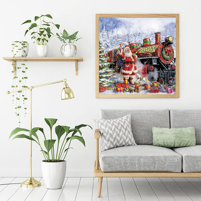 Santa Train - Full Round Drill Diamond Painting 40*40CM