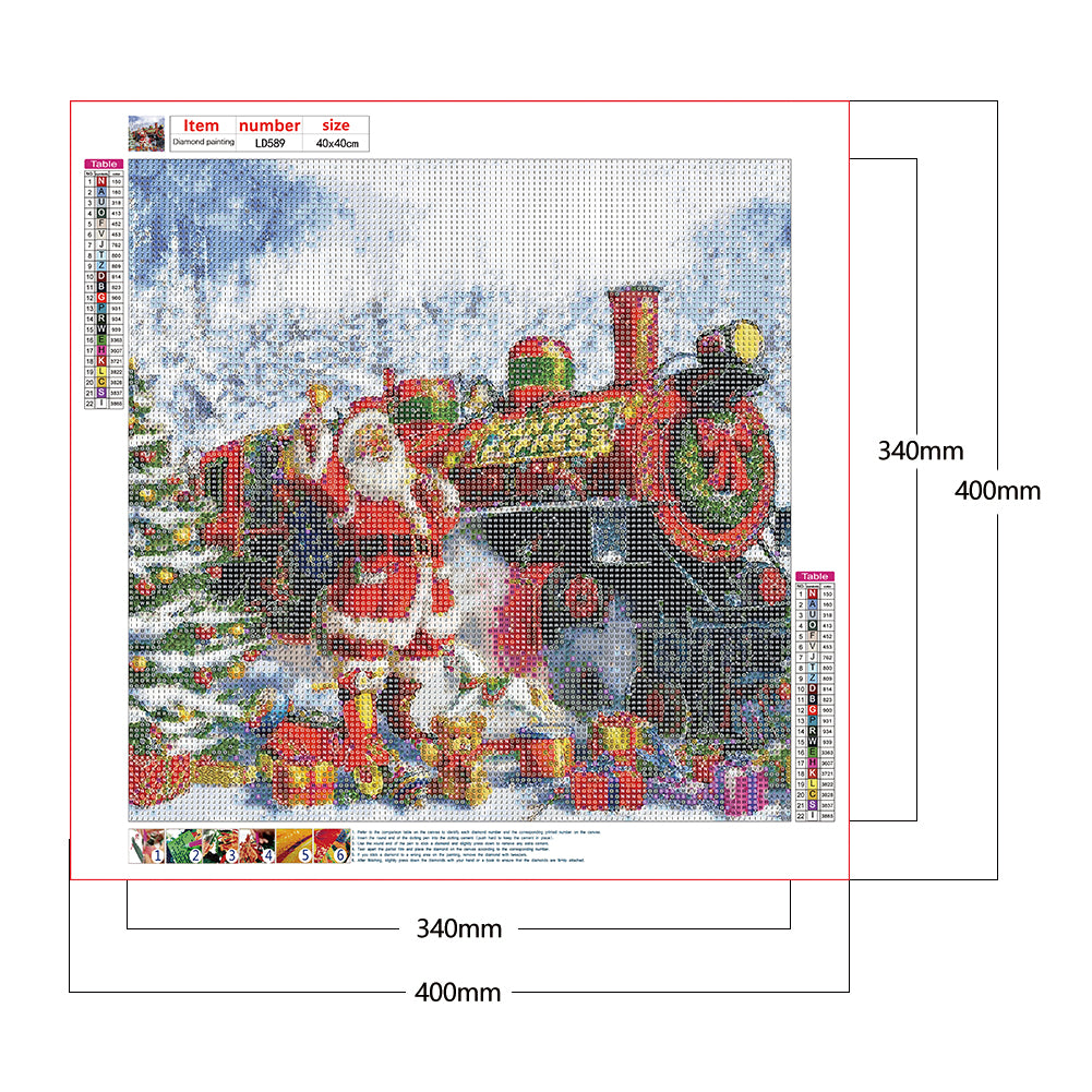 Santa Train - Full Round Drill Diamond Painting 40*40CM