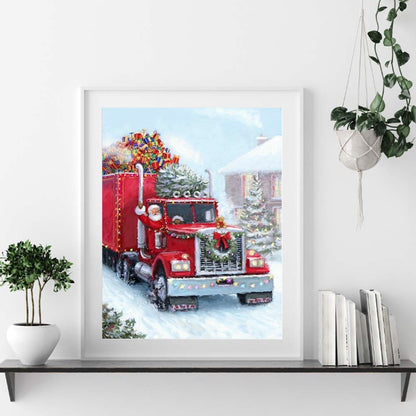 Santa Cart - Full Round Drill Diamond Painting 40*50CM