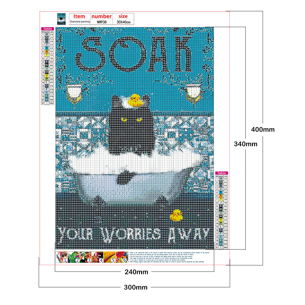 Wacky Bathroom - Full Round Drill Diamond Painting 30*40CM