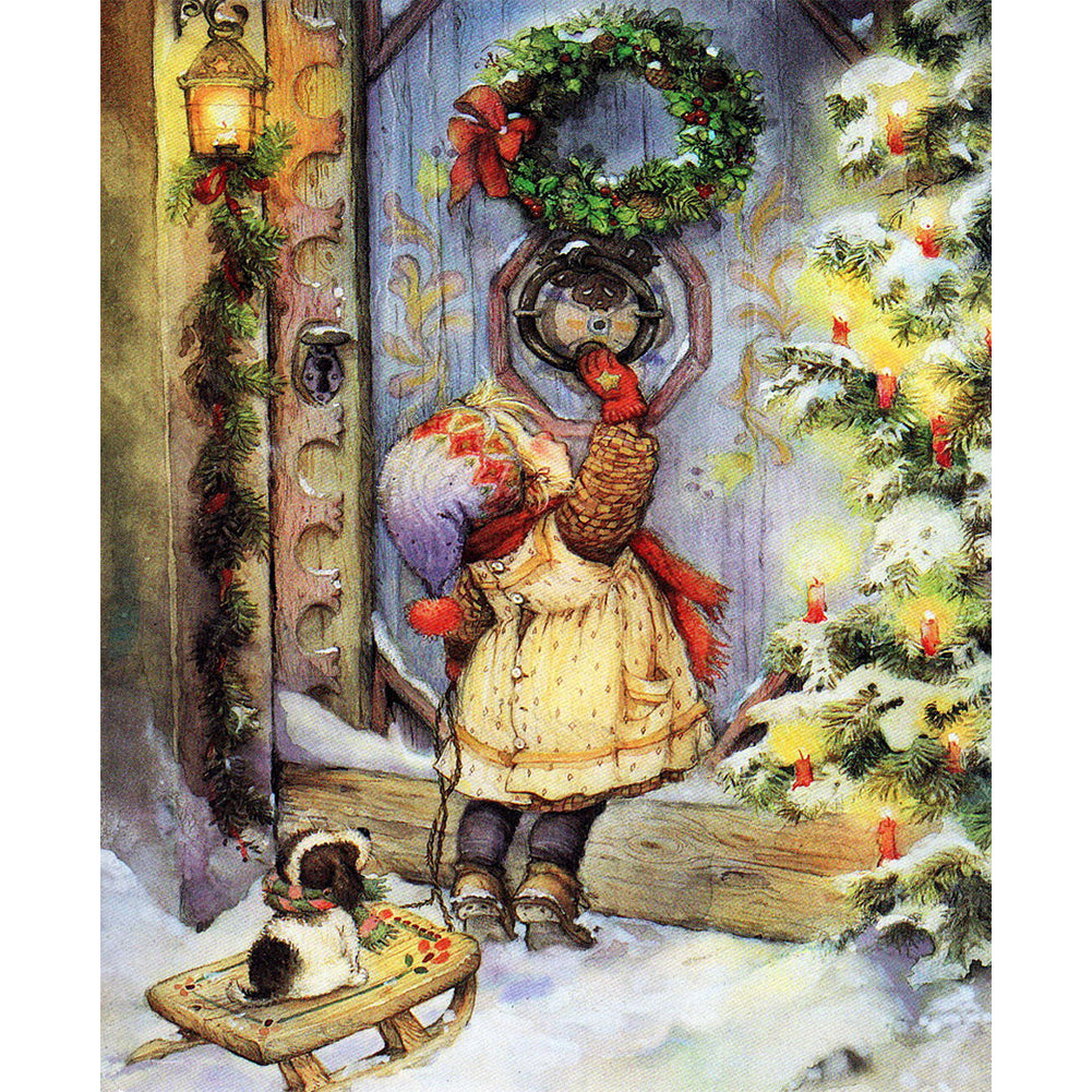 Christmas Kids - Full Round Drill Diamond Painting 30*40CM