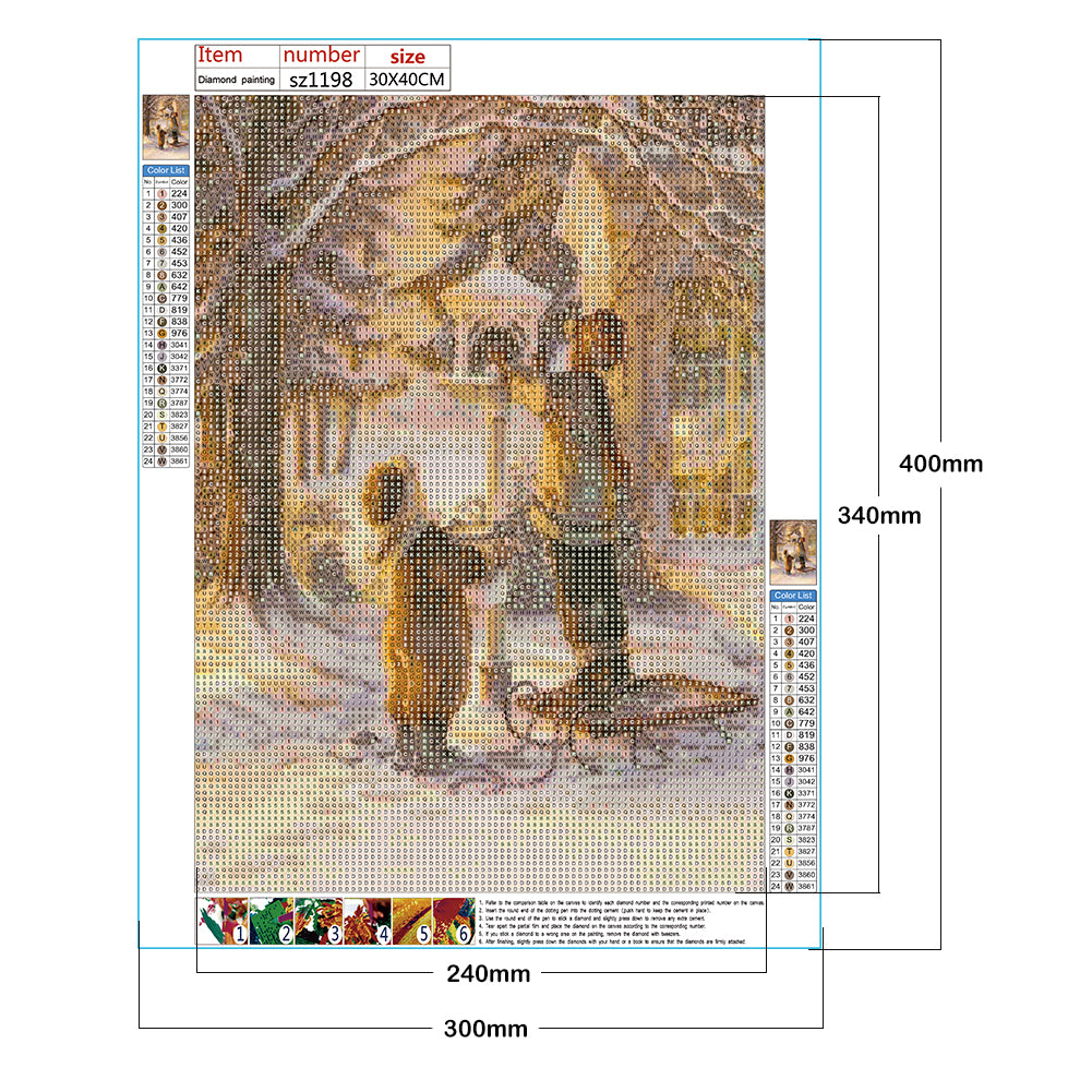 Christmas Kids - Full Round Drill Diamond Painting 30*40CM