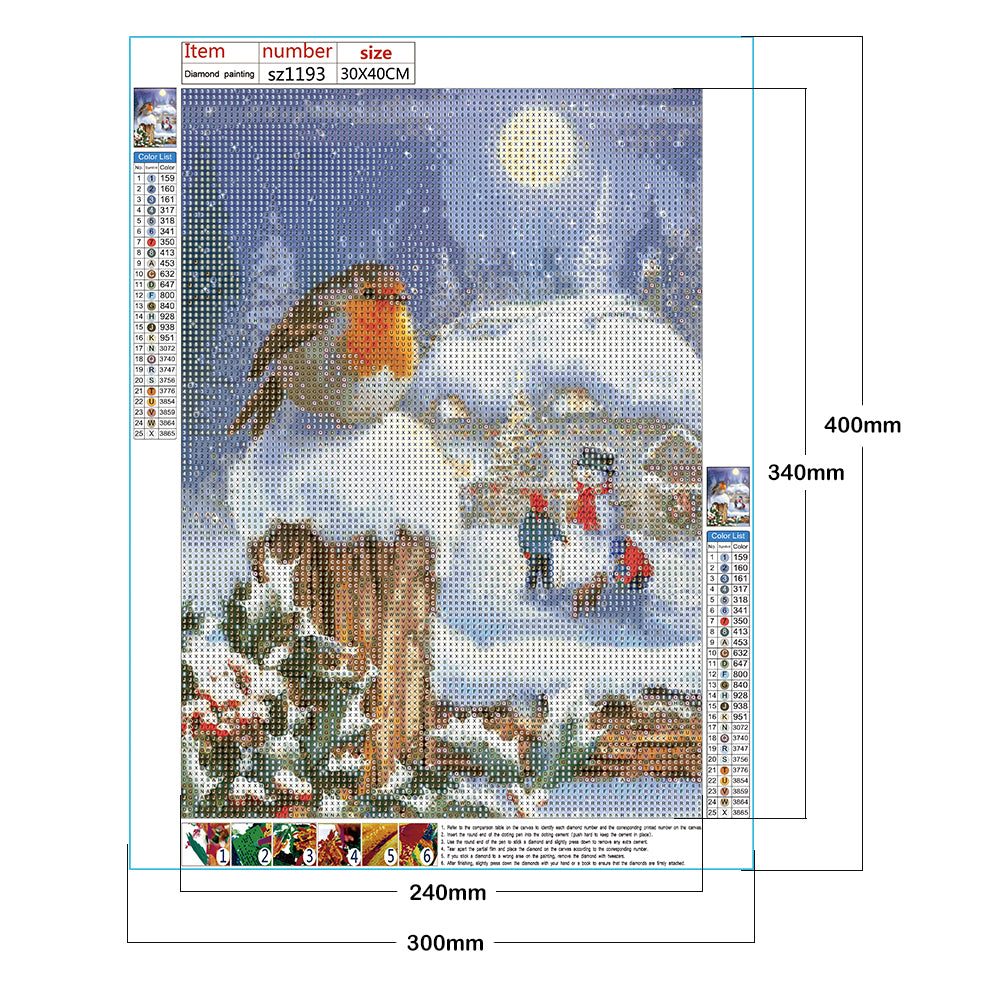 Christmas Snow - Full Round Drill Diamond Painting 30*40CM