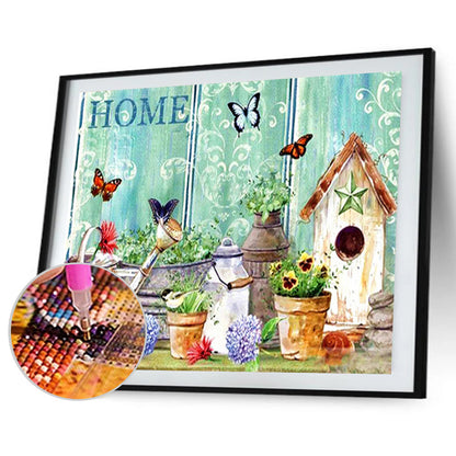 Butterfly Letters - Full Round Drill Diamond Painting 40*30CM