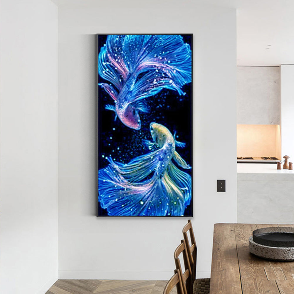 Blue Fish - Full Round Drill Diamond Painting 45*85CM