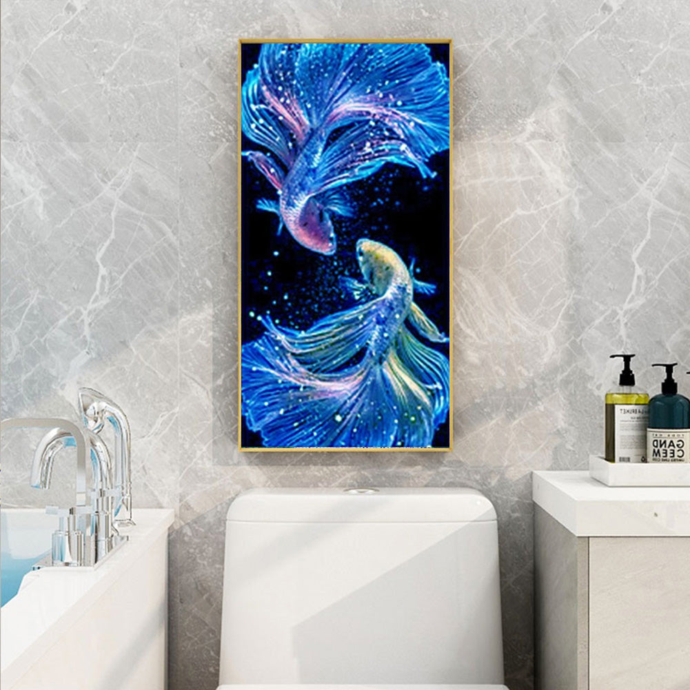 Blue Fish - Full Round Drill Diamond Painting 45*85CM