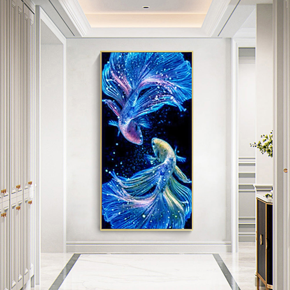 Blue Fish - Full Round Drill Diamond Painting 45*85CM