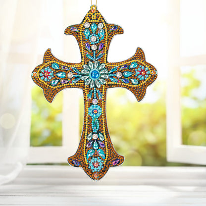 DIY Diamond Painting Cross Pendant Acrylic Mosaic Hanging Wall Home Decor