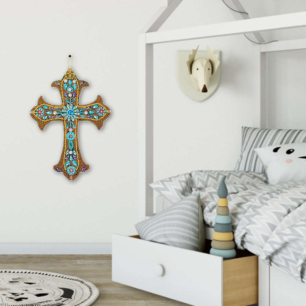 DIY Diamond Painting Cross Pendant Acrylic Mosaic Hanging Wall Home Decor