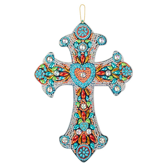 DIY Diamond Painting Cross Pendant Acrylic Mosaic Hanging Wall Home Decor