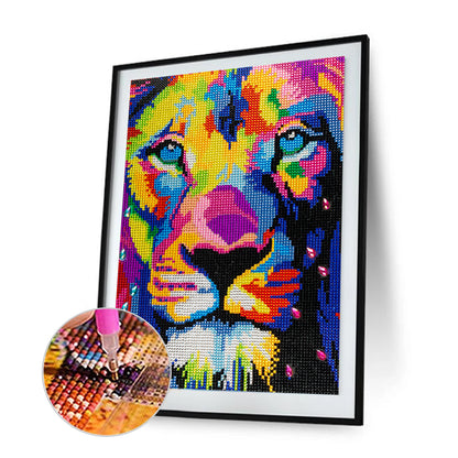 Colorful Lion - Special Shaped Drill Diamond Painting 30*40CM