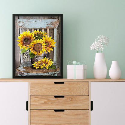 Sunflower - Full Round Drill Diamond Painting 30*40CM