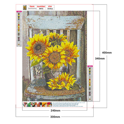 Sunflower - Full Round Drill Diamond Painting 30*40CM