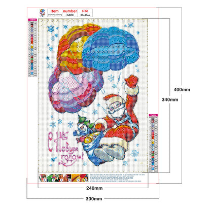 Parachute Santa - Full Round Drill Diamond Painting 30*40CM