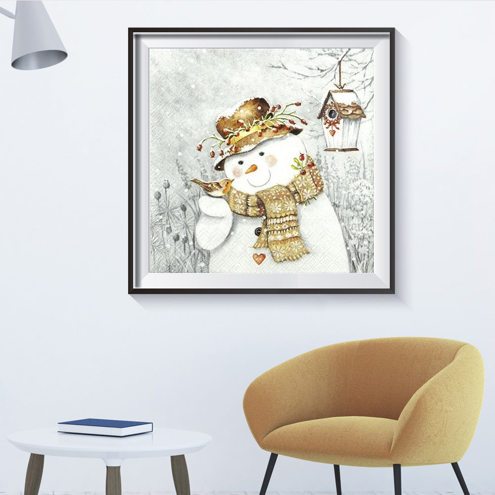 Snowman Bird - Full Round Drill Diamond Painting 30*30CM