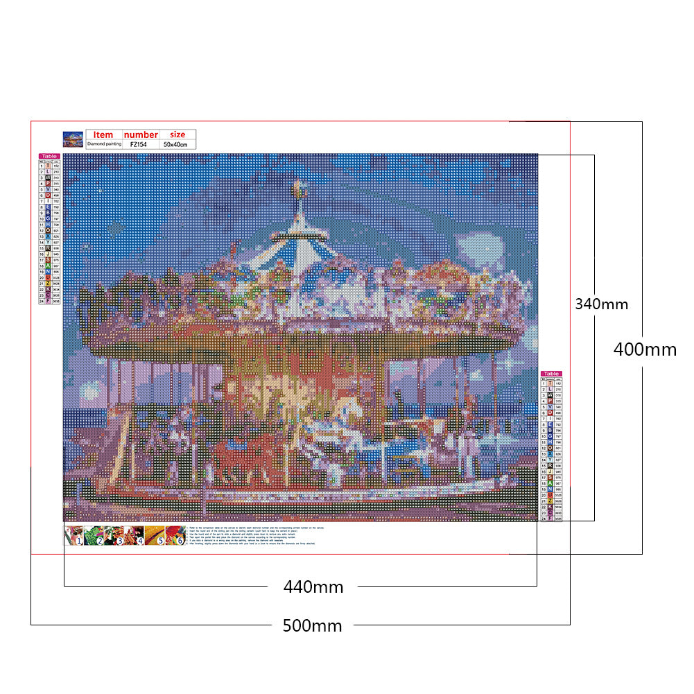 Carousel - Full Square Drill Diamond Painting 50*40CM