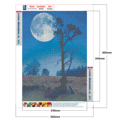 Moon Landscape - Full Square Drill Diamond Painting 30*40CM