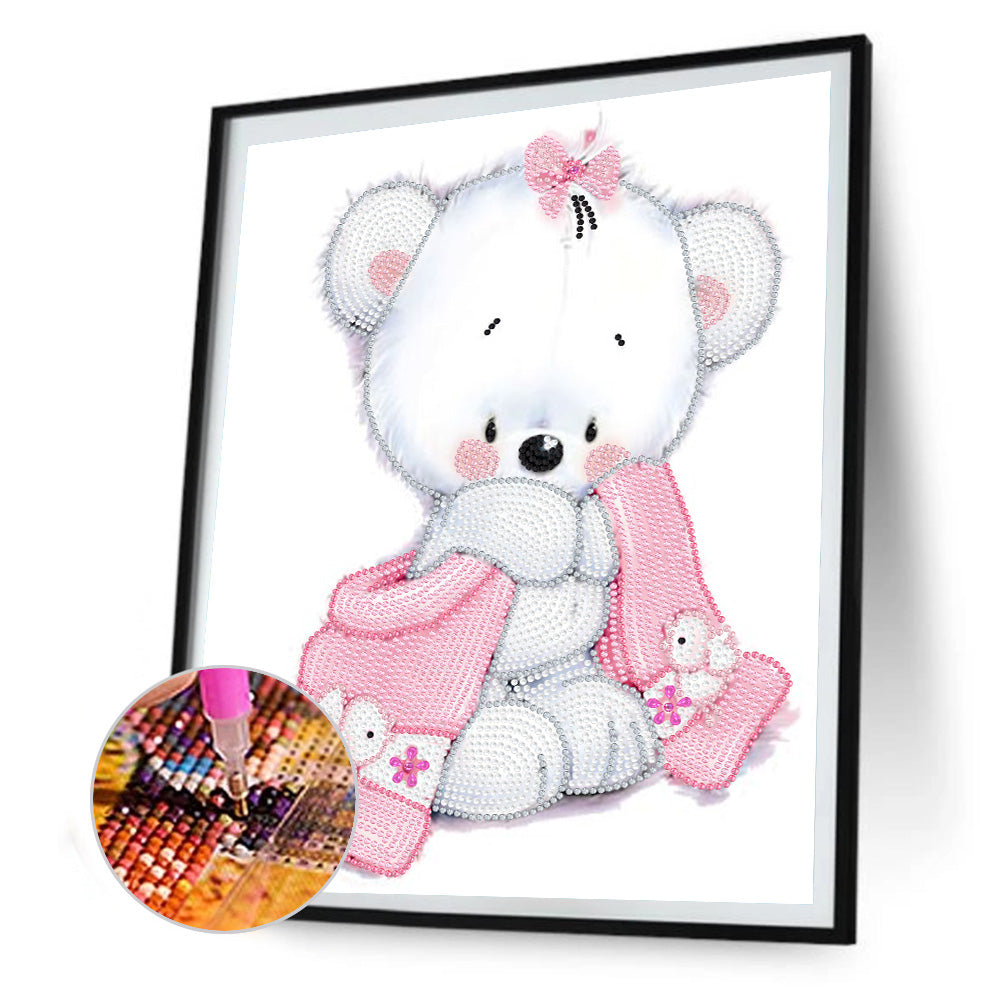 Blue Bear - Special Shaped Drill Diamond Painting 30*40CM