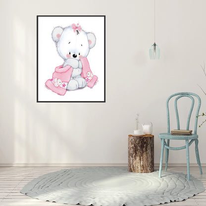 Blue Bear - Special Shaped Drill Diamond Painting 30*40CM