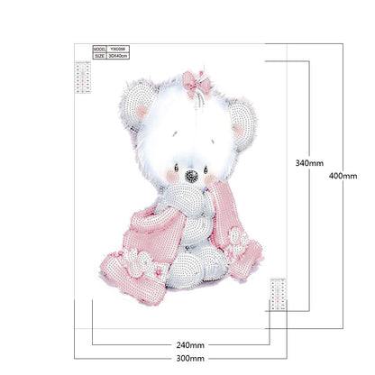 Blue Bear - Special Shaped Drill Diamond Painting 30*40CM