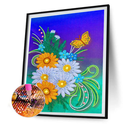 Flowers - Special Shaped Drill Diamond Painting 30*40CM