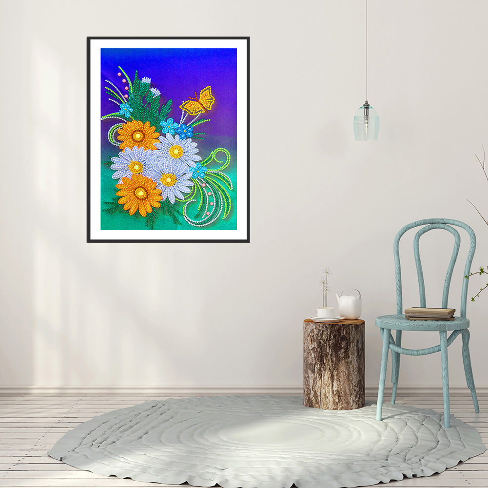 Flowers - Special Shaped Drill Diamond Painting 30*40CM