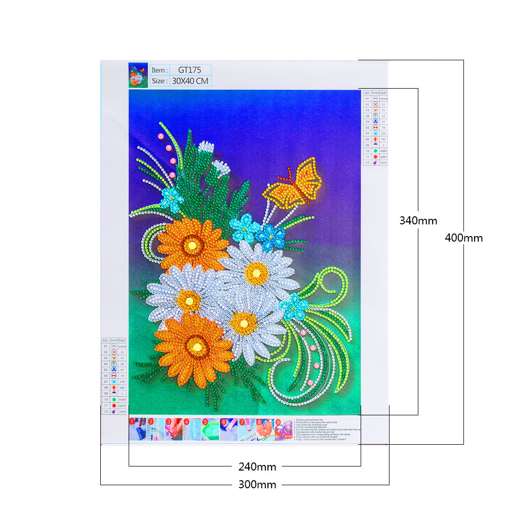 Flowers - Special Shaped Drill Diamond Painting 30*40CM