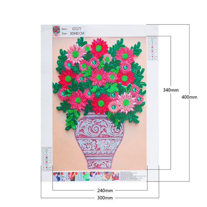 Flowers - Special Shaped Drill Diamond Painting 30*40CM