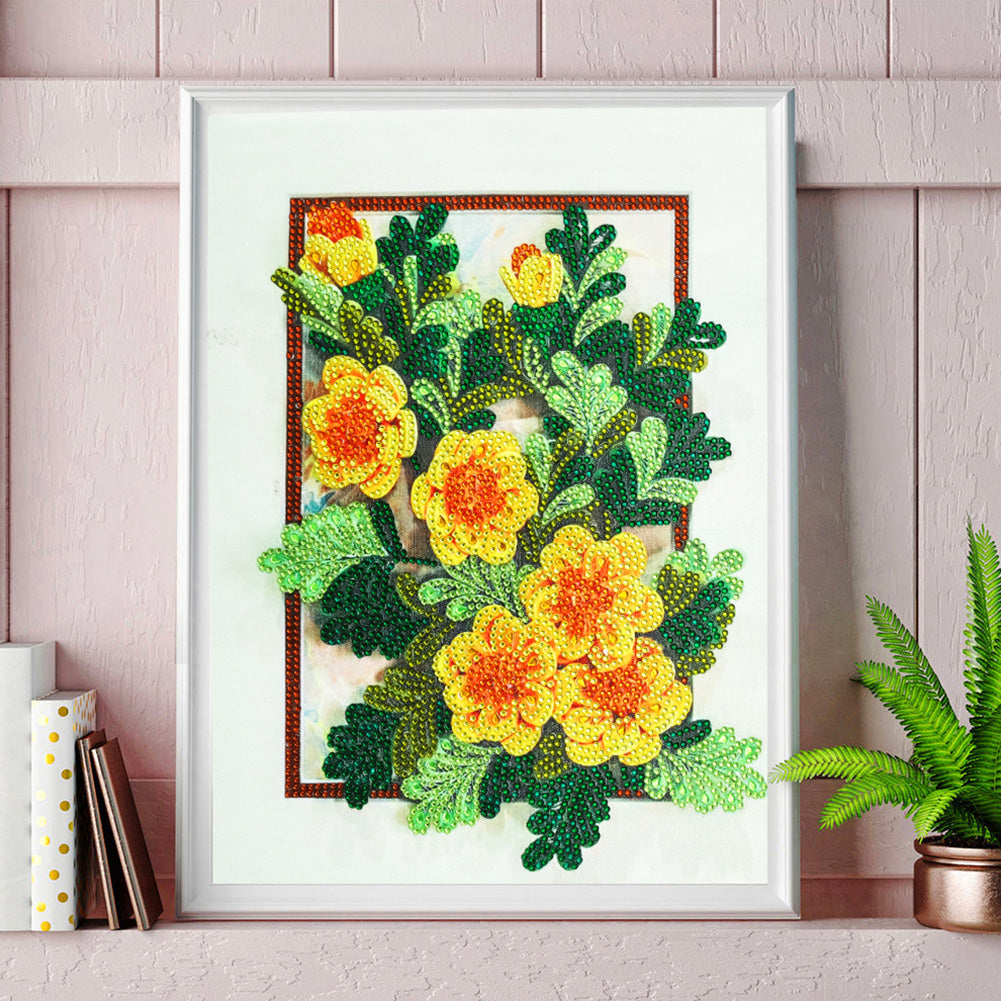 Flowers - Special Shaped Drill Diamond Painting 30*40CM