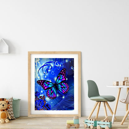 Purple Butterfly - Full Round Drill Diamond Painting 30*40CM