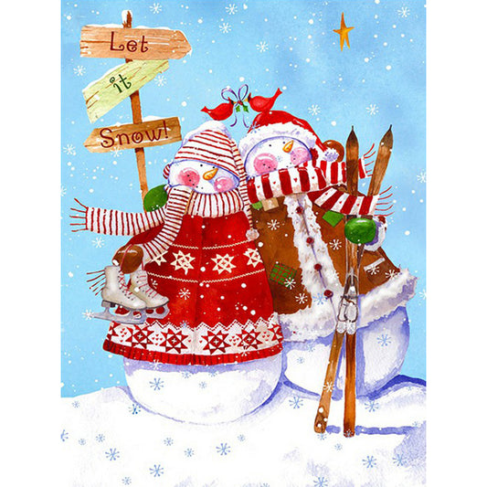 Snowman - Full Round Drill Diamond Painting 30*40CM