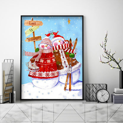 Snowman - Full Round Drill Diamond Painting 30*40CM