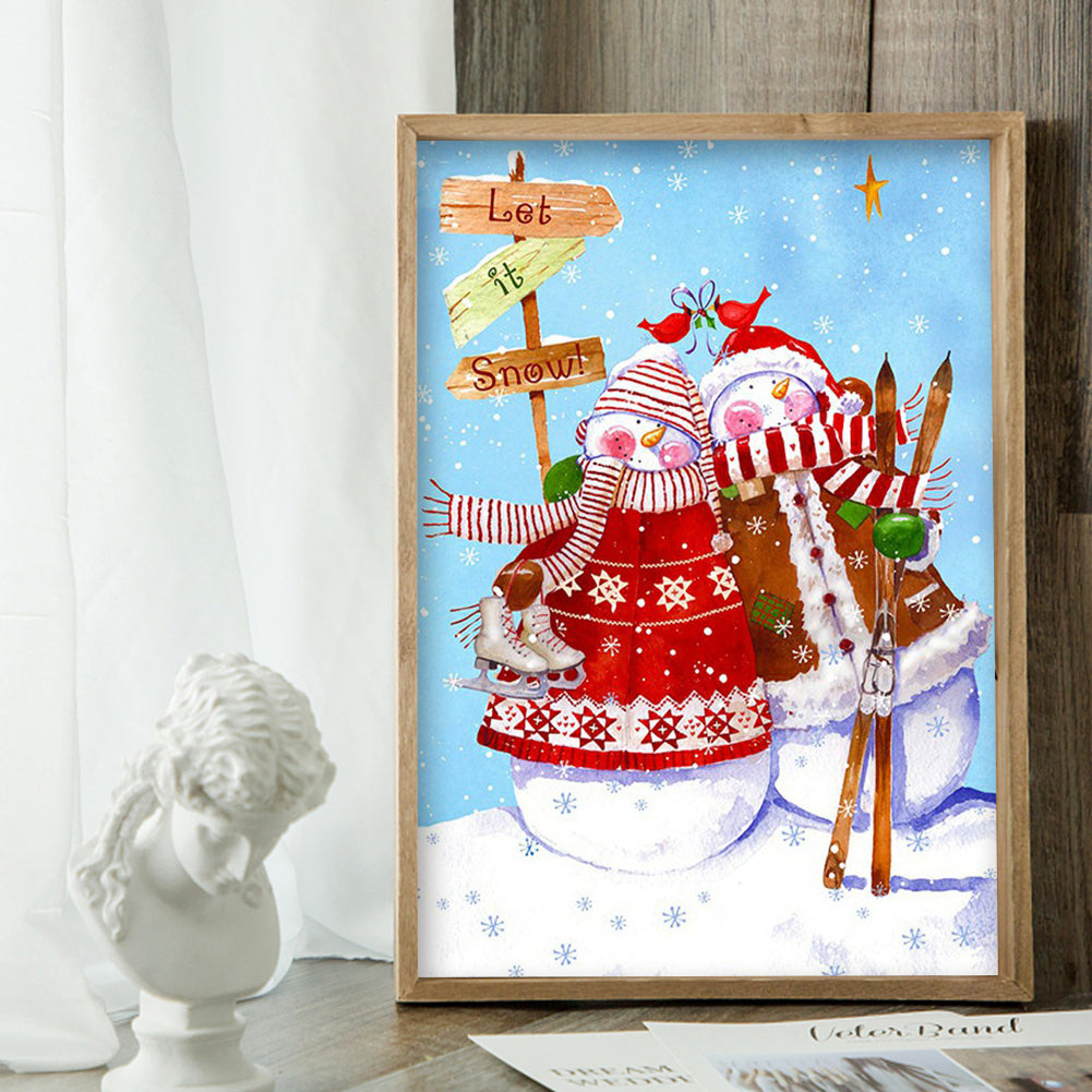 Snowman - Full Round Drill Diamond Painting 30*40CM