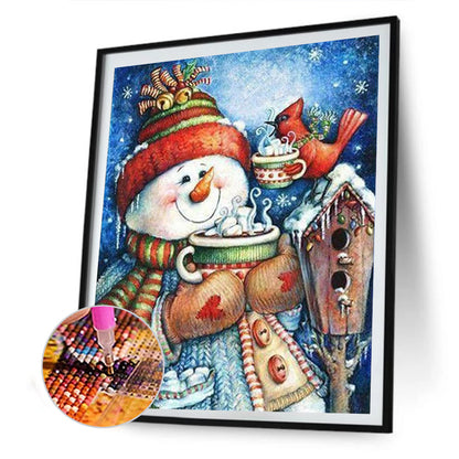 Cartoon Snowman - Full Round Drill Diamond Painting 30*40CM